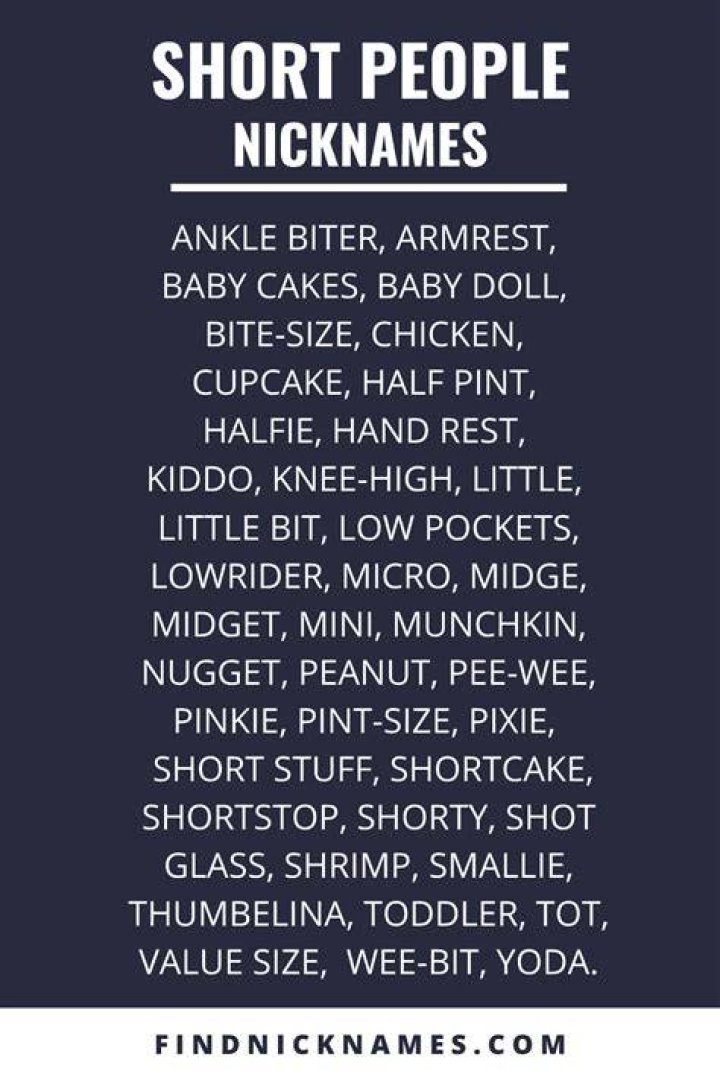 100+ Popular Nicknames for Short People &mdash; Find Nicknames