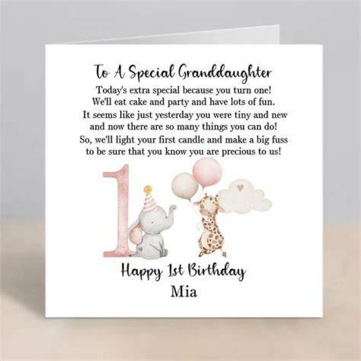Granddaughter 1st Birthday Card Verses BirthdayBuzz