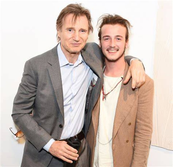 Liam Neeson supports son Micheal at fashion gallery launch in London's