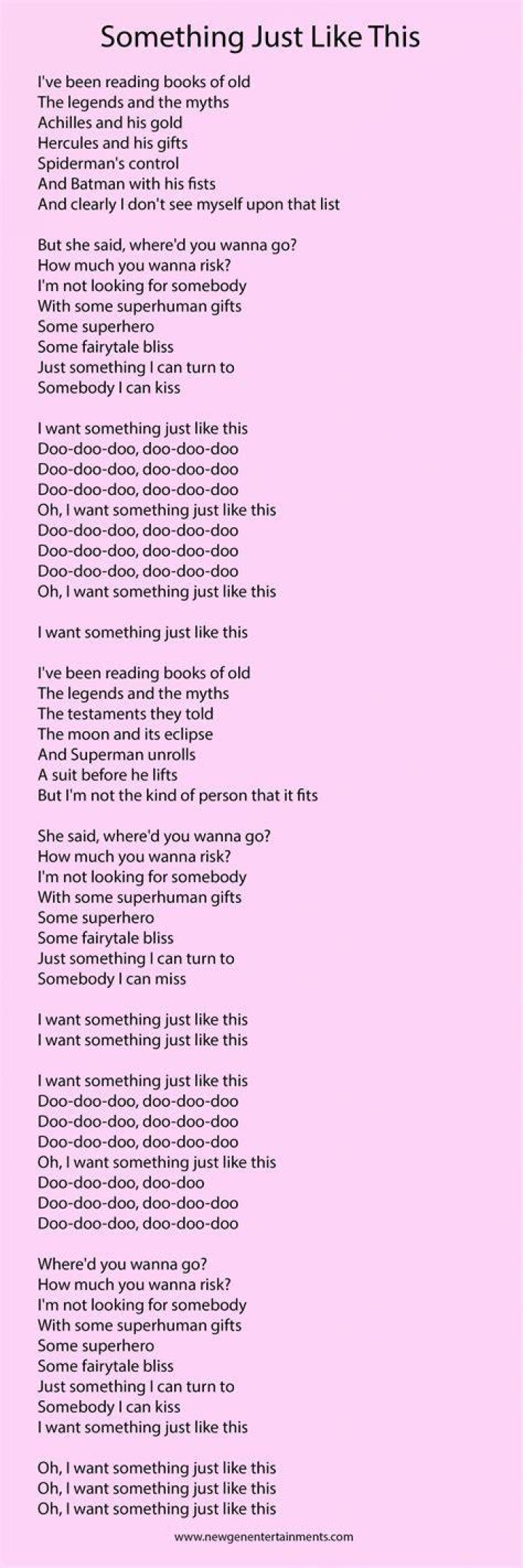 Something Just Like This Parole Détails du produit